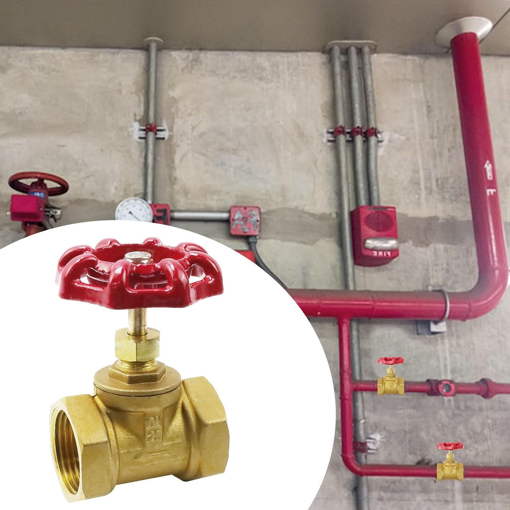 1Pcs Brass industrial Gate Valve DN25 1" Female with Wheel Handle