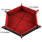 2 Pcs Dice Tray PU Leather Dice Trays Folding Hexagon Dices Holder