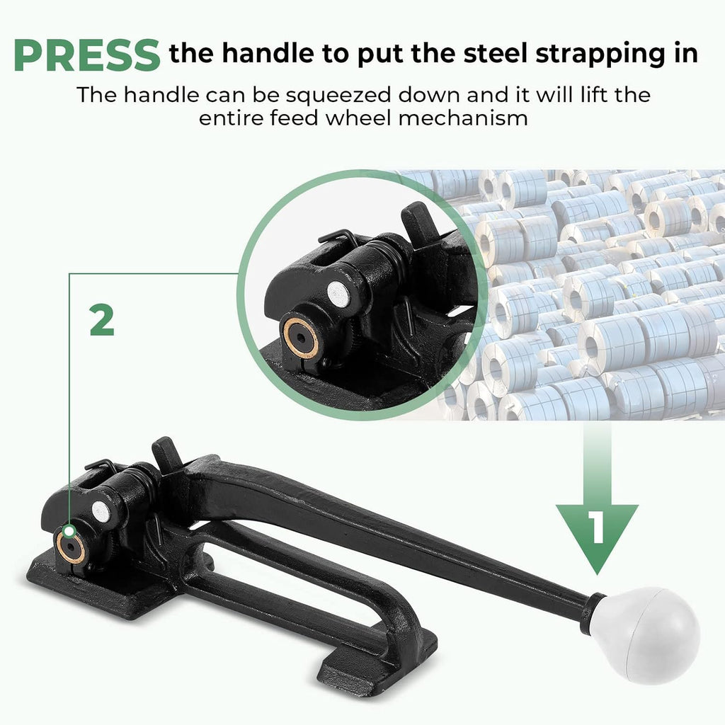 Steel Strapping Tensioner for 1/2" to 3/4" Width Strapping