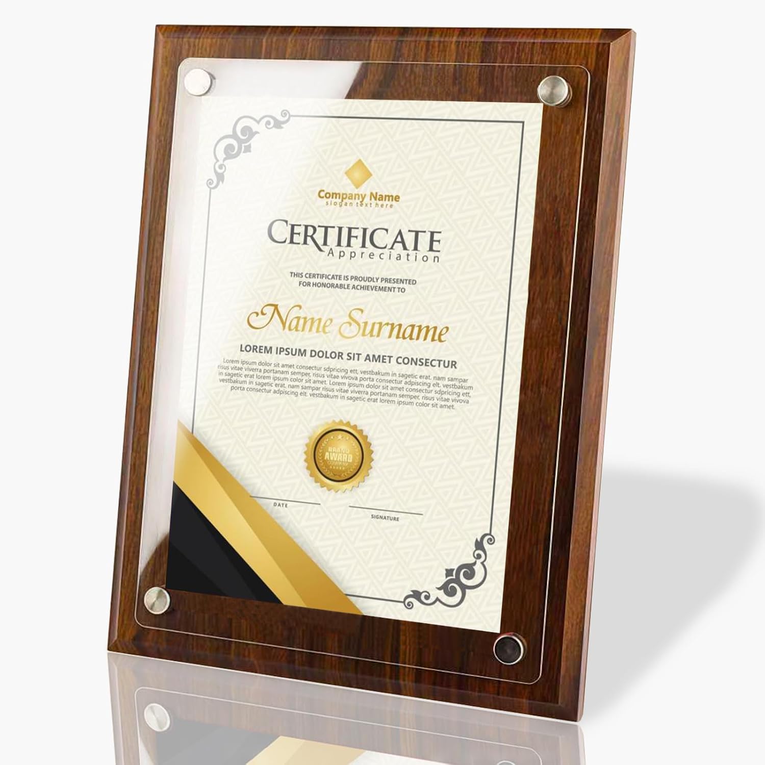 14.88x11.22"Certificate Display Plaque,Wood Certificate Frame Holder | Wood Plaque, Employee Appreciation Plaques