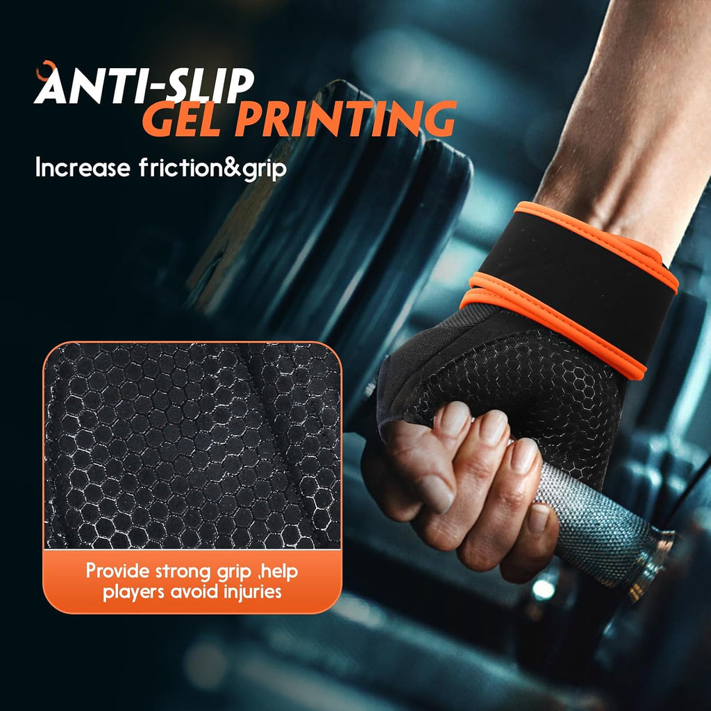 Workout Gloves Gym Gloves Weight Lifting Gloves for Men Women with Full Palm Pad,Strong Wrist Wraps Support,Enhanced