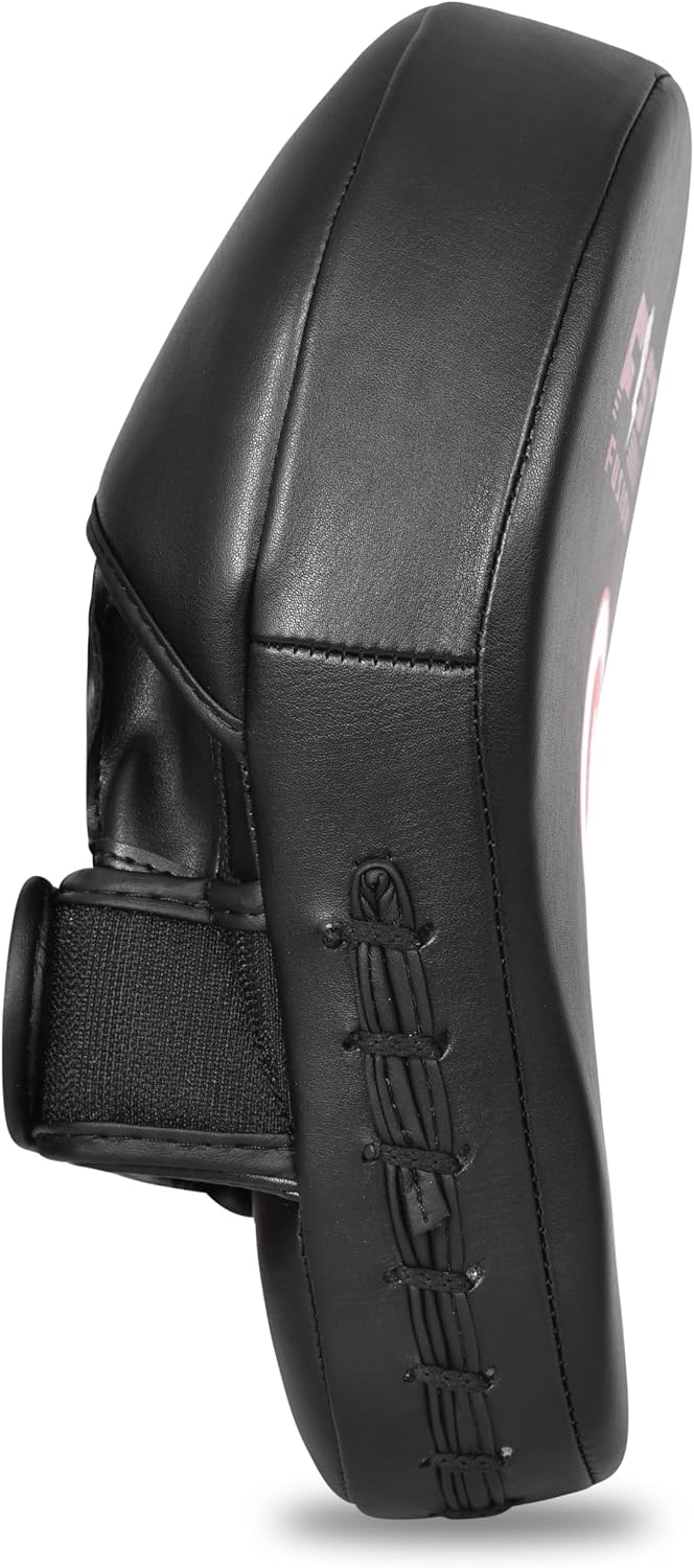 Boxing Pads Curved Focus Mitts, Maya Hide Leather Hook and jab Training Pads, Adjustable Strap Ventilated, MMA Muay