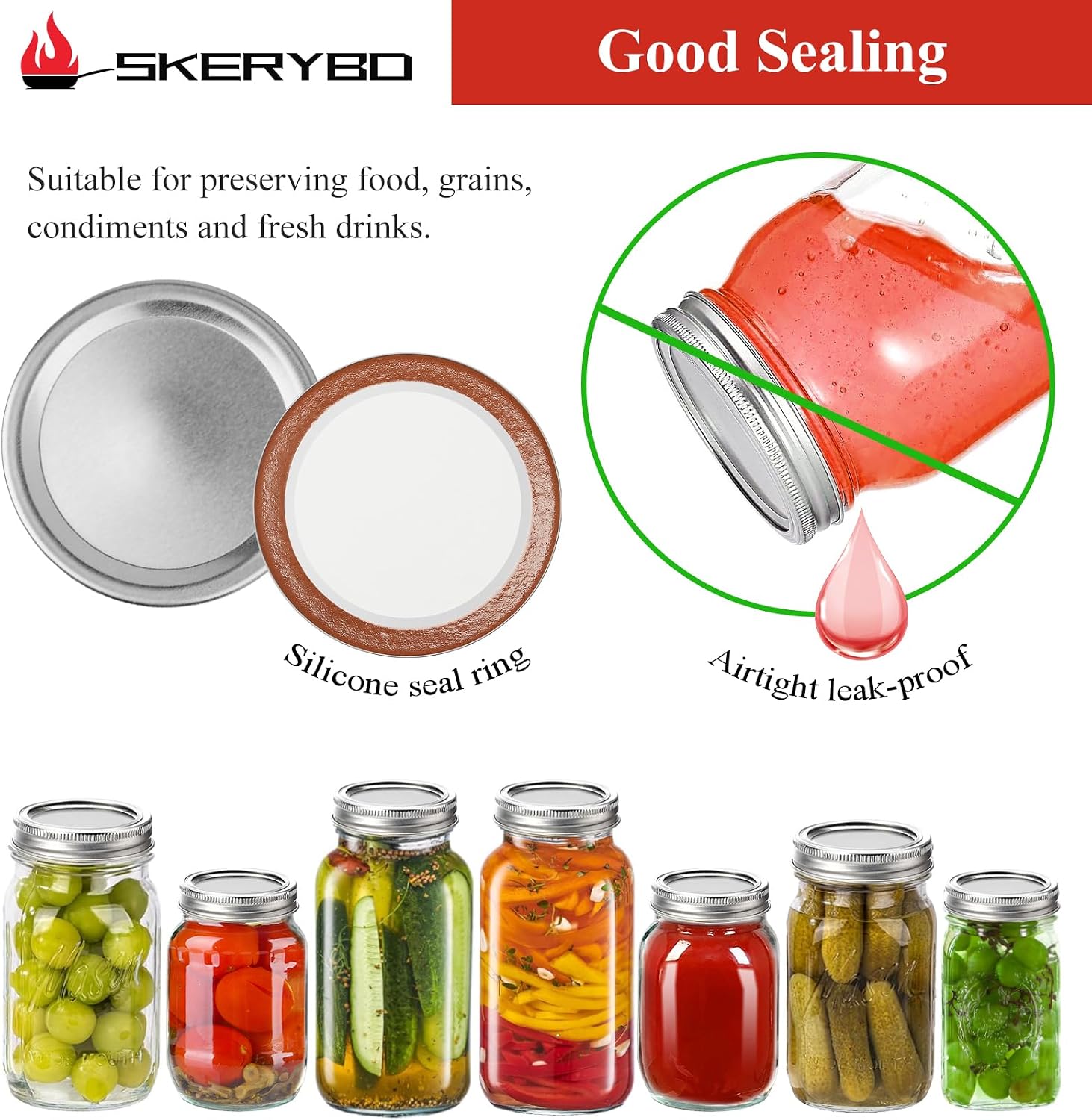 Canning Lids Regular and Wide Mouth, Mason Jar Lids Only for Ball, Kerr Jars (56)