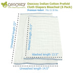 Prefolds Bleached Cloth Baby Diapers, Size 2 (15-30 lbs), Soft, Absorbent and Durable 100% Natural Cotton, Our Top