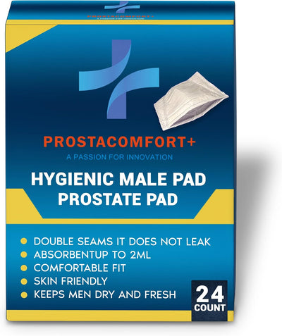 + Hygienic Male Pad – 24 Pcs Incontinence Guards for Men Super Absorbent Urinary Drip Sleeves Prevents Leaks, Bad