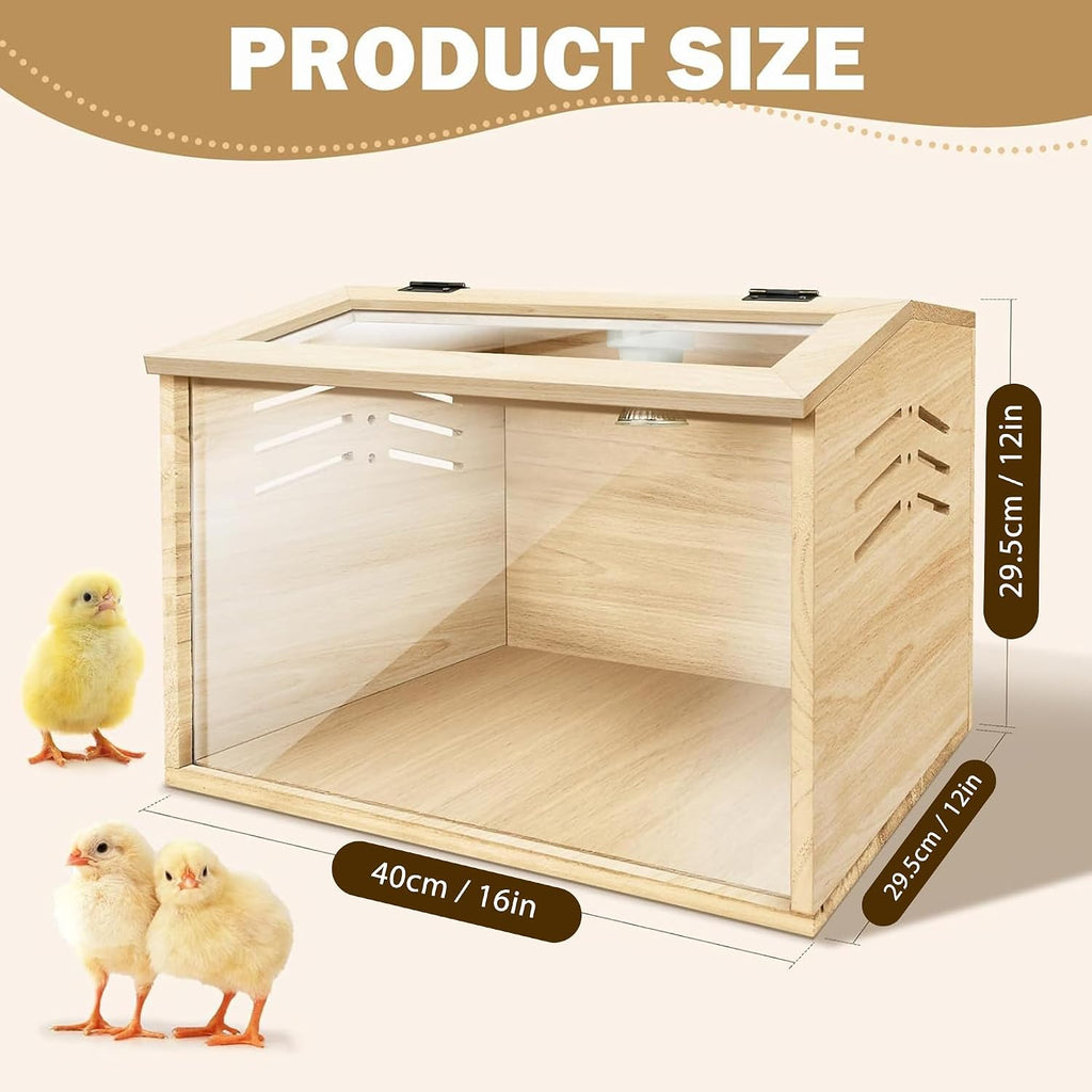 Chicken Brooder Box,Chick Brooder with Heat Lamp,16X12X12 in