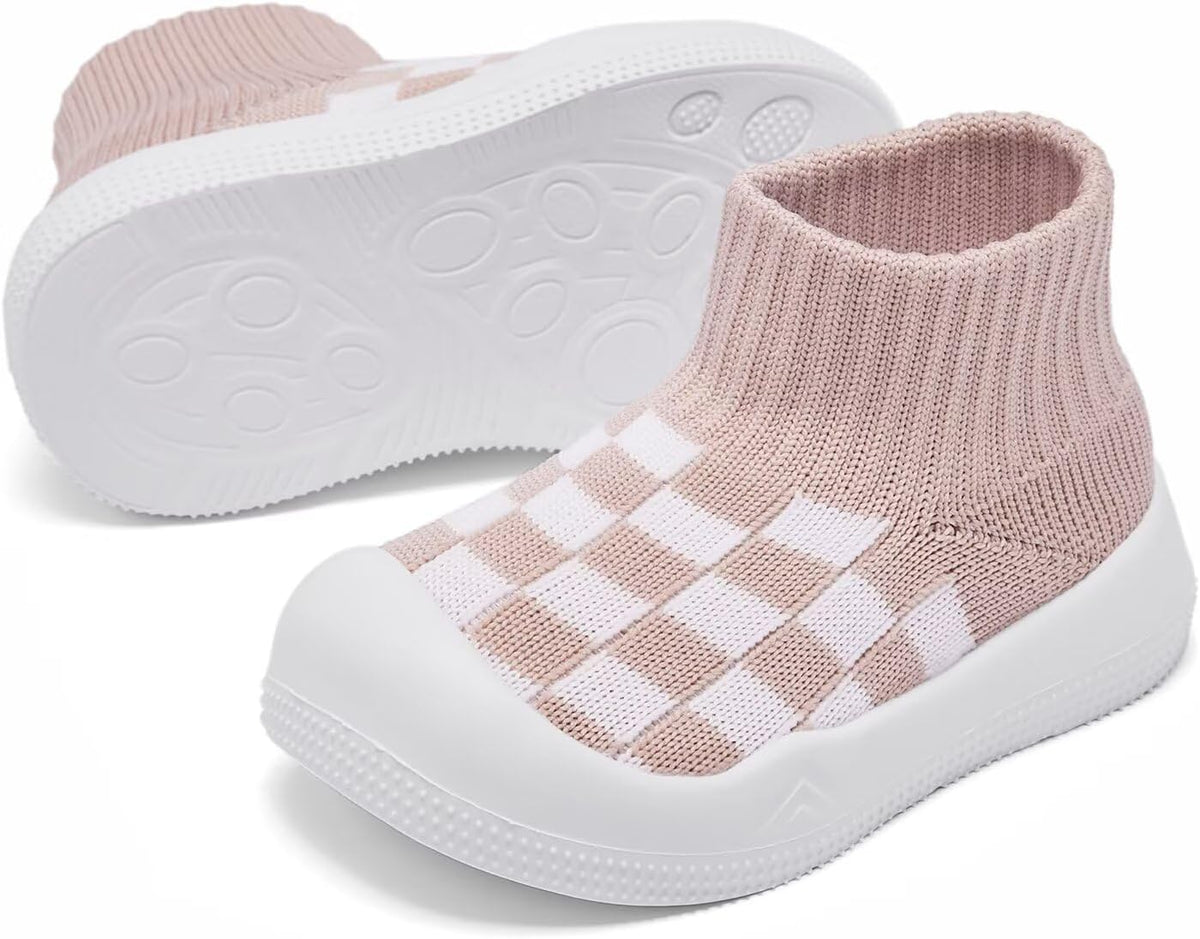 Baby Boy Girl Non-Skid Indoor Infant Walking Shoes Breathable Warm Elastic Sock Shoes with Memory Sole Protect Toes