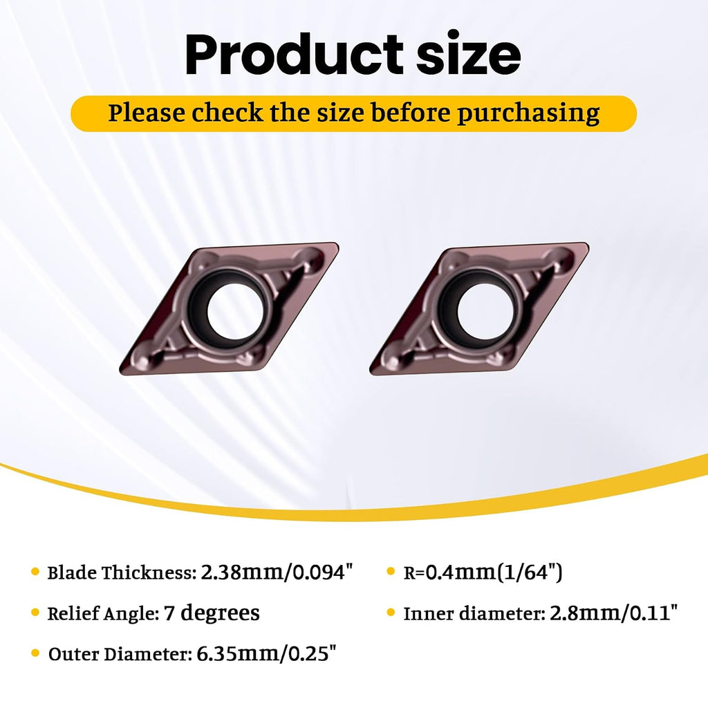 10Pcs DCMT070204 DCMT21.51 Carbide Turning Inserts