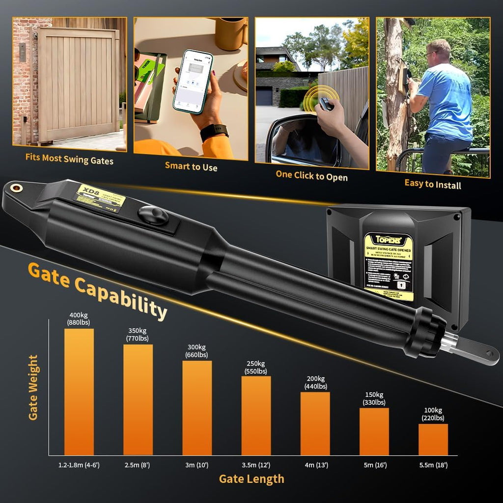 XD851S Smart Solar Single Swing Gate Opener Heavy Duty