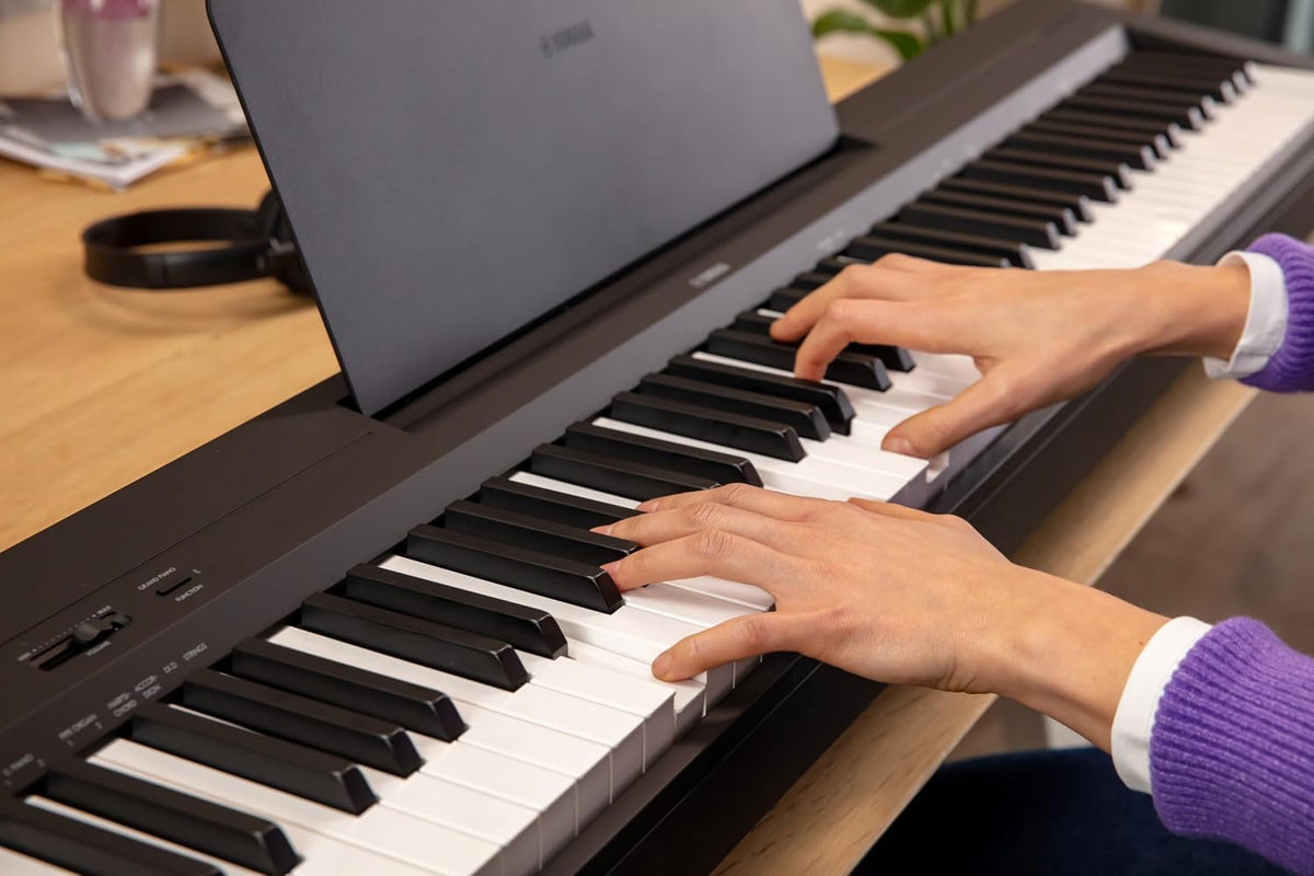 88-Key Digital Piano with Weighted Keys, Compact Design, Bluetooth, Keyboard, Music Rest, Sustain Foot Switch, and