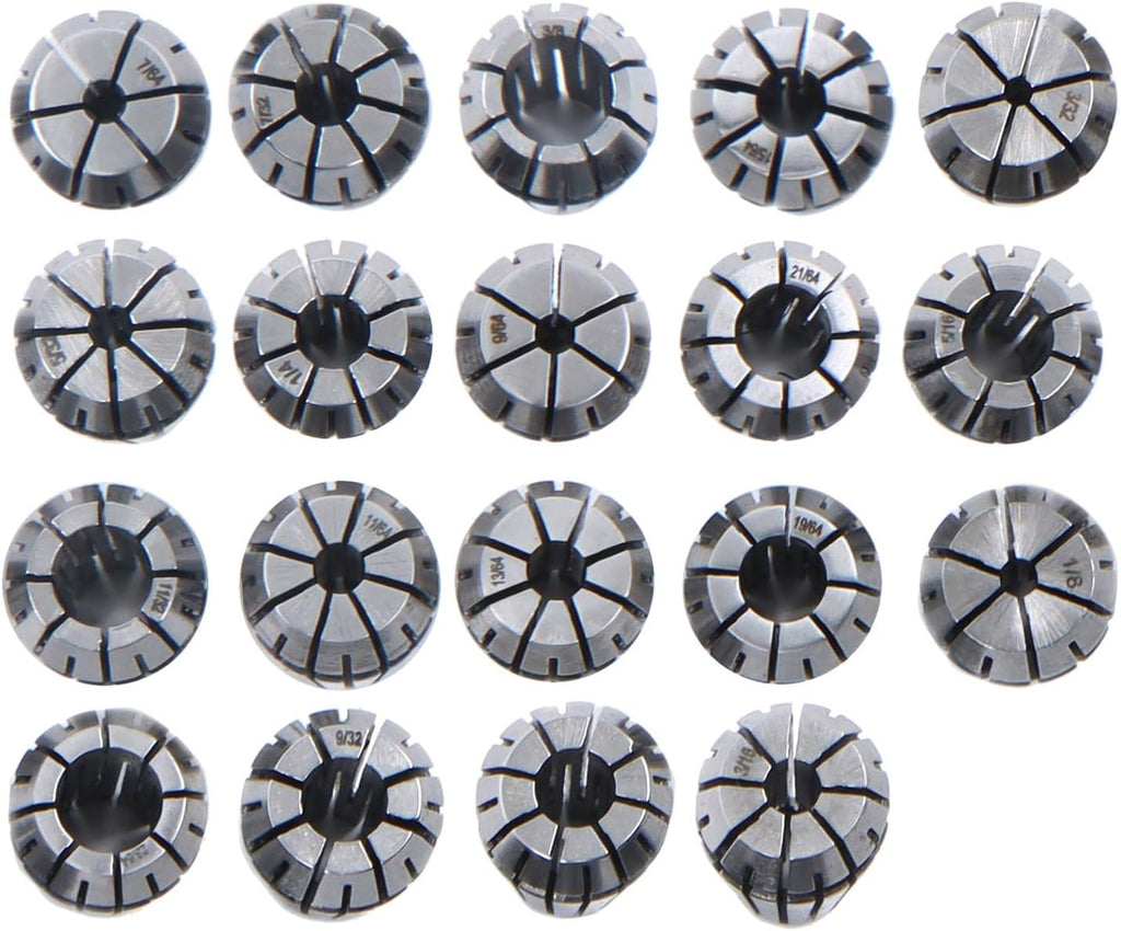 findmall 19Pcs ER16 Spring Collet Set 1/8-23/64 Inch