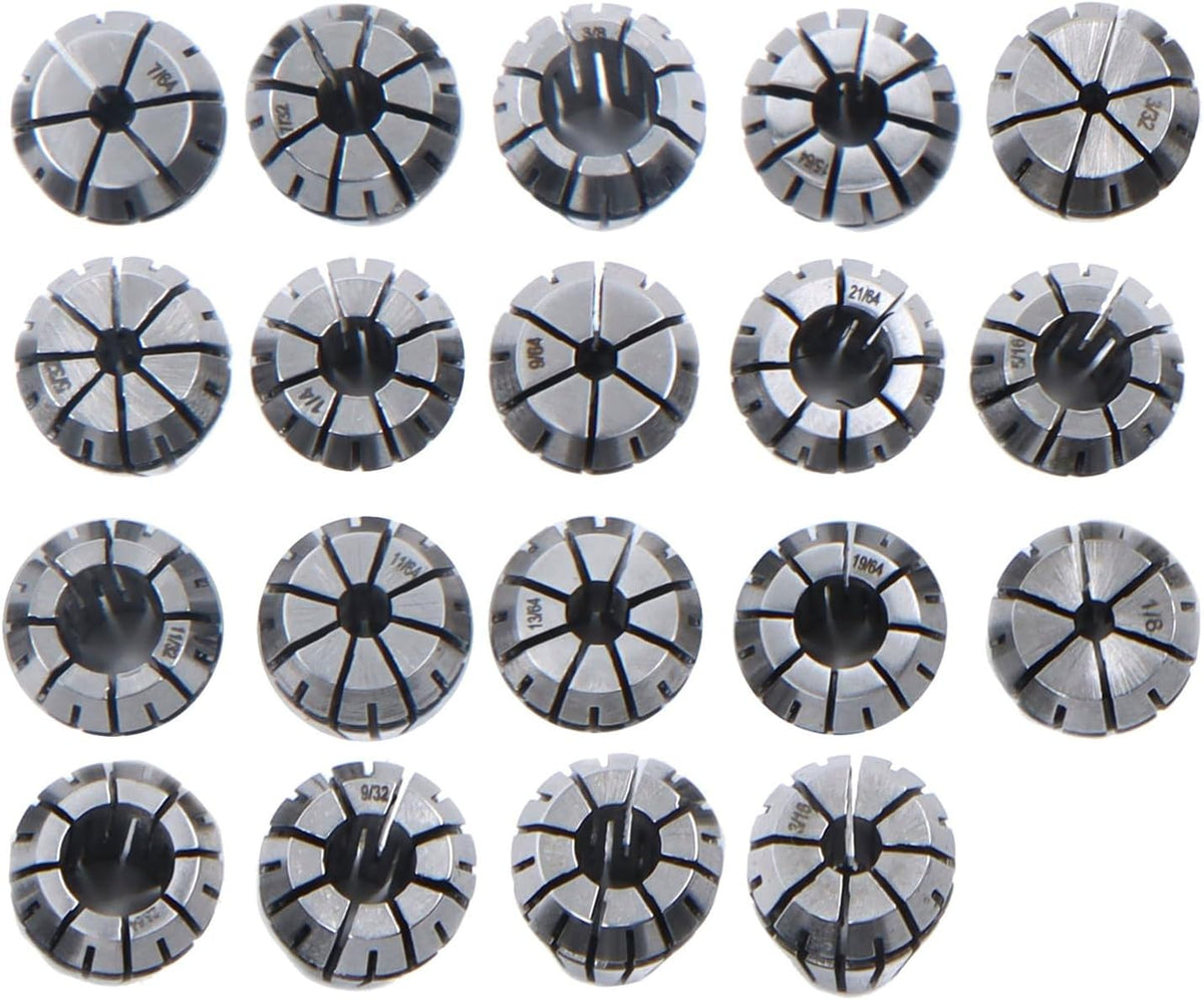findmall 19Pcs ER16 Spring Collet Set 1/8-23/64 Inch