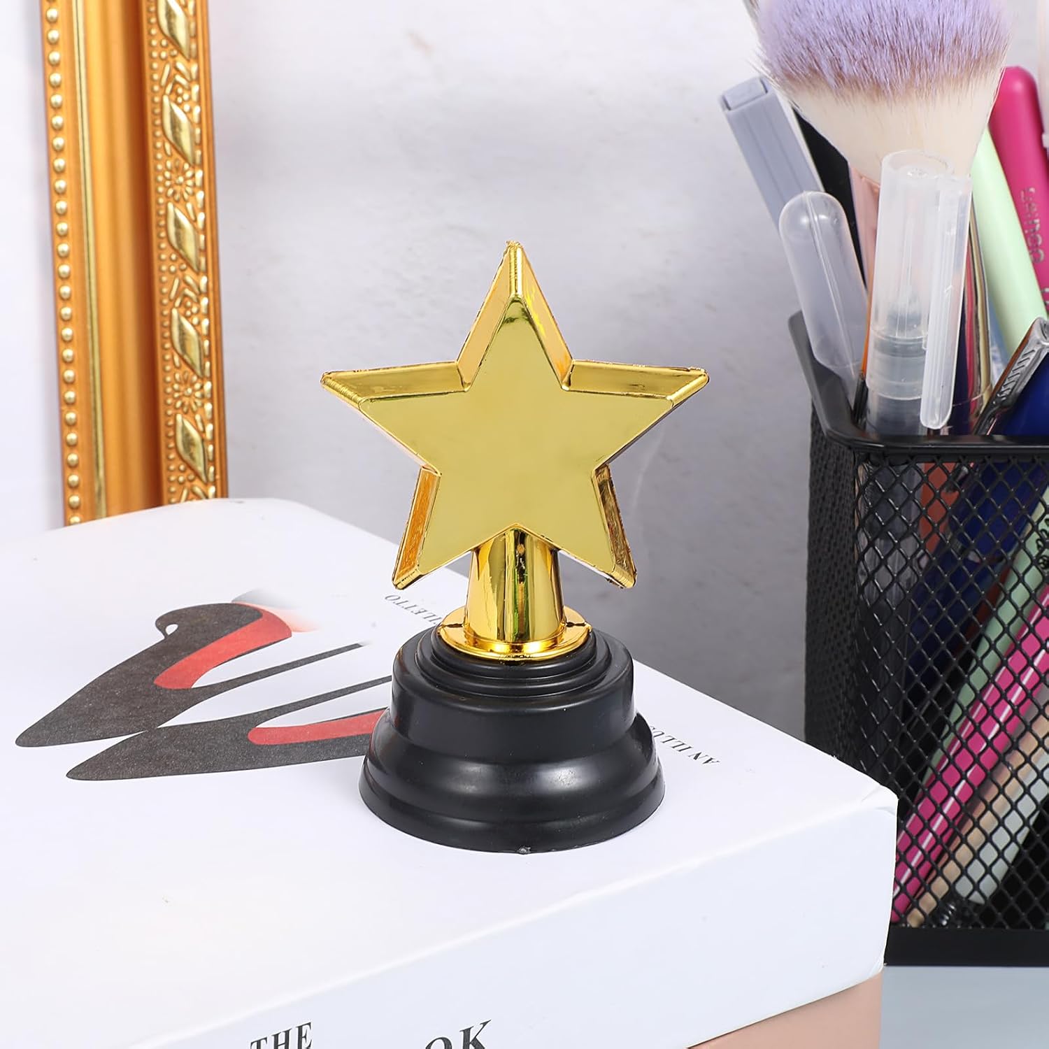 Star Trophy, Gold Mini Award Cup Plastic Tiny Small Trophy Cups for Sports Tournaments and Parties Winning Prizes