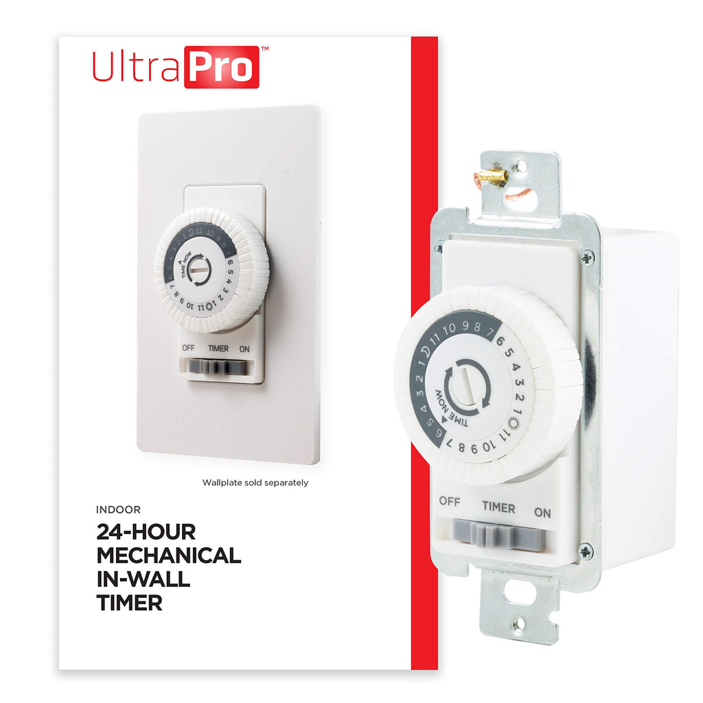 UltraPro in-Wall Mechanical Timer Switch, 24hr, 30min Intervals, White