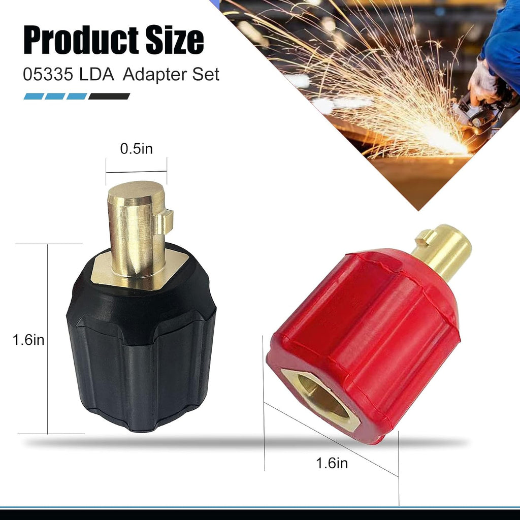 05335 Welding Leads Adapter Set, Dinse-Type Machine Plug Connector, 2 Pack