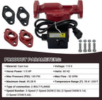 UPS26-150F Circulator Pump Cast Iron 115V 1/3HP Compatible with Grundfos