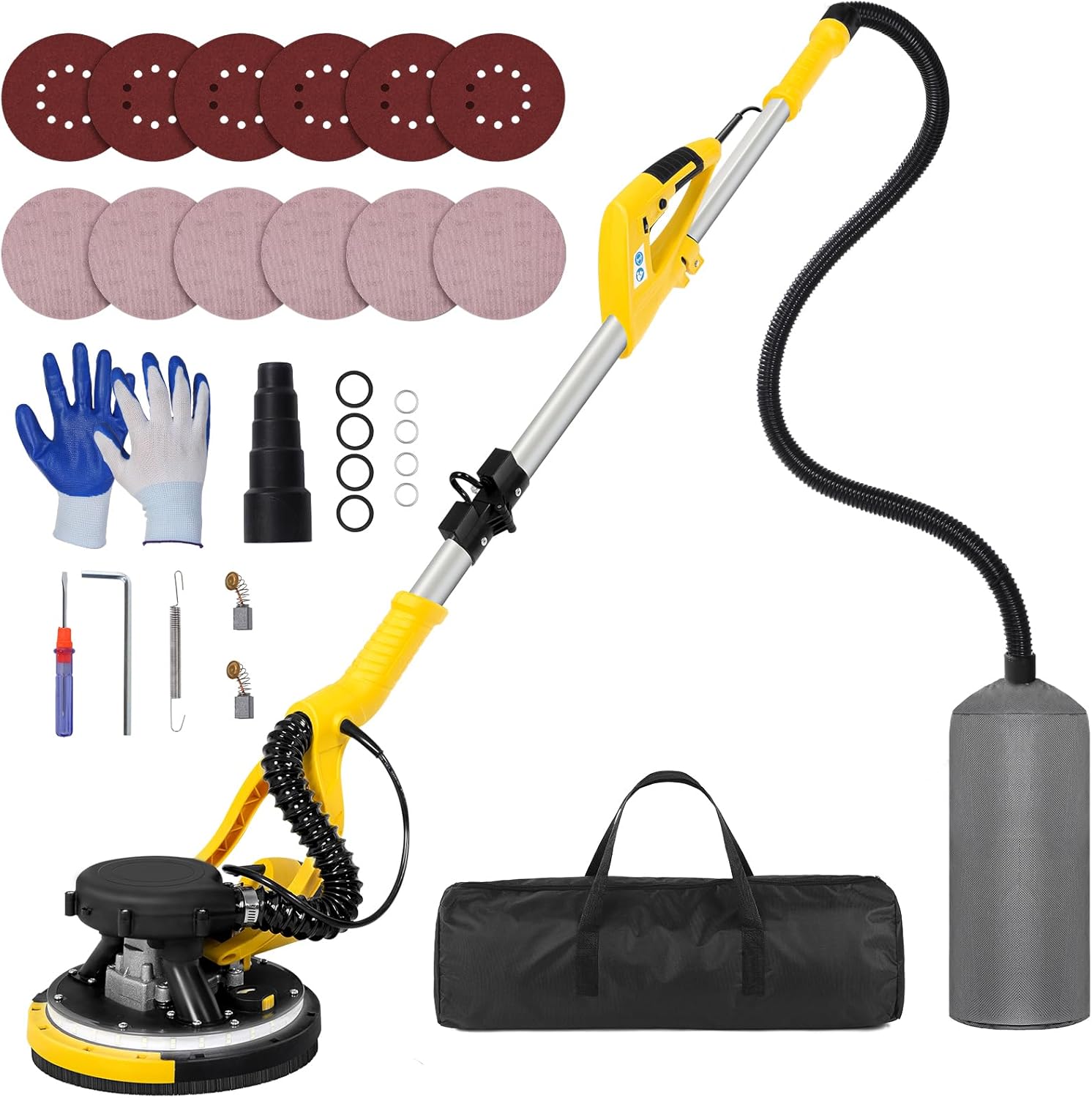 Drywall Sander Tool, KUPERIA 8.5 Amp Popcorn Ceiling Removal Tool, Yellow | 7 Variable Speed 800-1800RPM, Electric