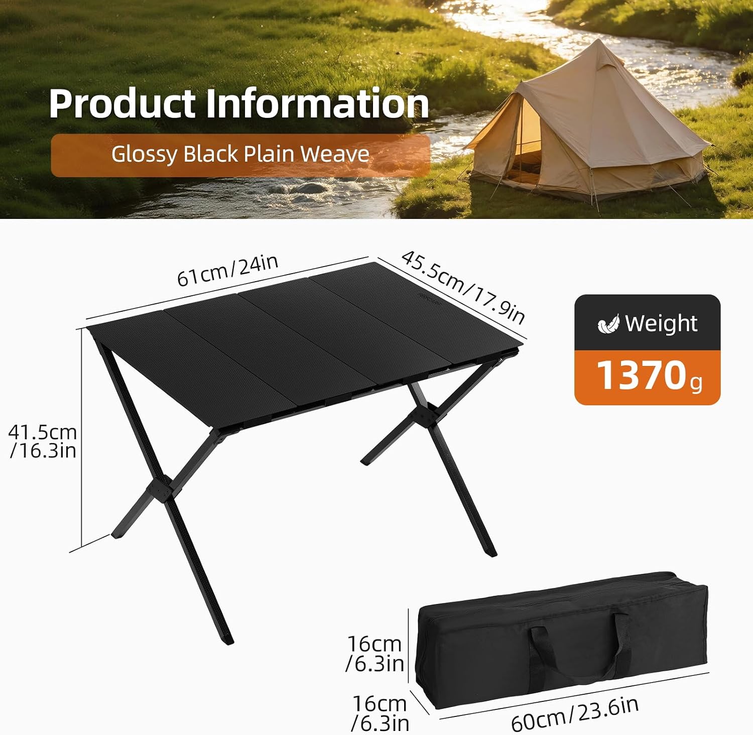 All Carbon Fiber Camping Table，Tactical Table， Outdoor Camping Folding Table, Convenient for Traveling,Picnic