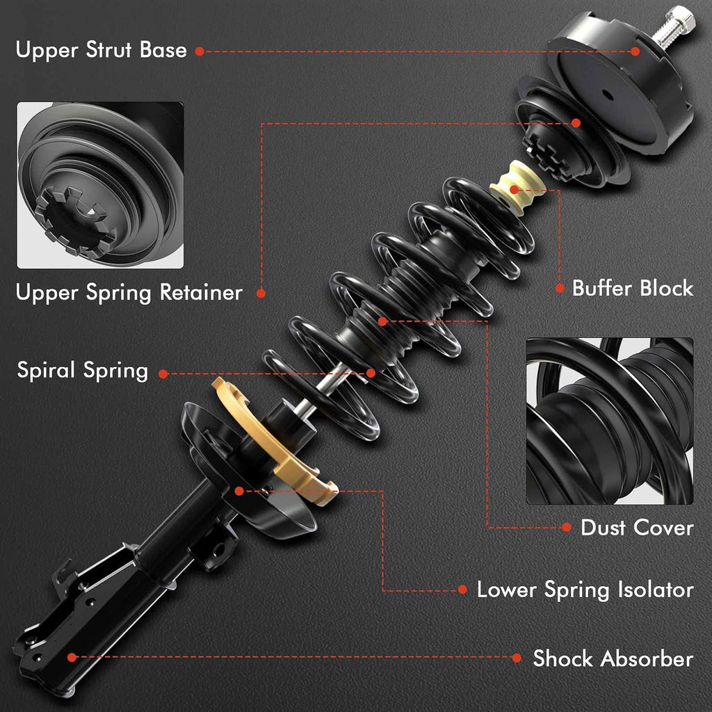 A-Premium Front Struts with Coil Spring Compatible with Saturn