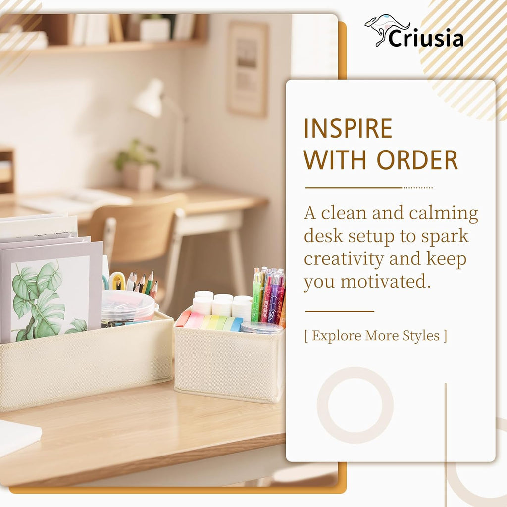 15 Pack Drawer Organizer for Clothes, Foldable Dresser Dividers with 3 Sizes, Fabric Storage Bins – Beige
