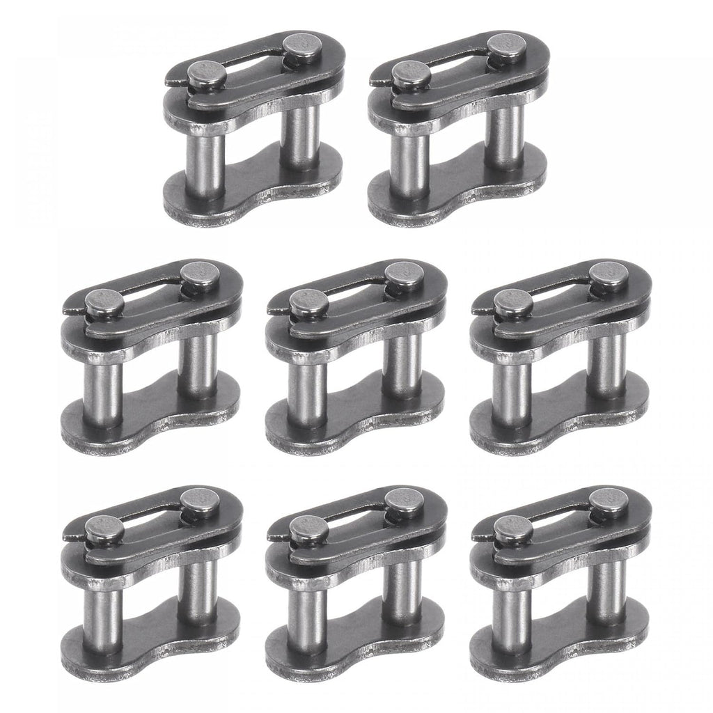 uxcell 8Pcs #25 Chain Master Connector Link Roller, 1/4" Pitch Carbon Steel, Standard Connecting Split Links for 04C Chain