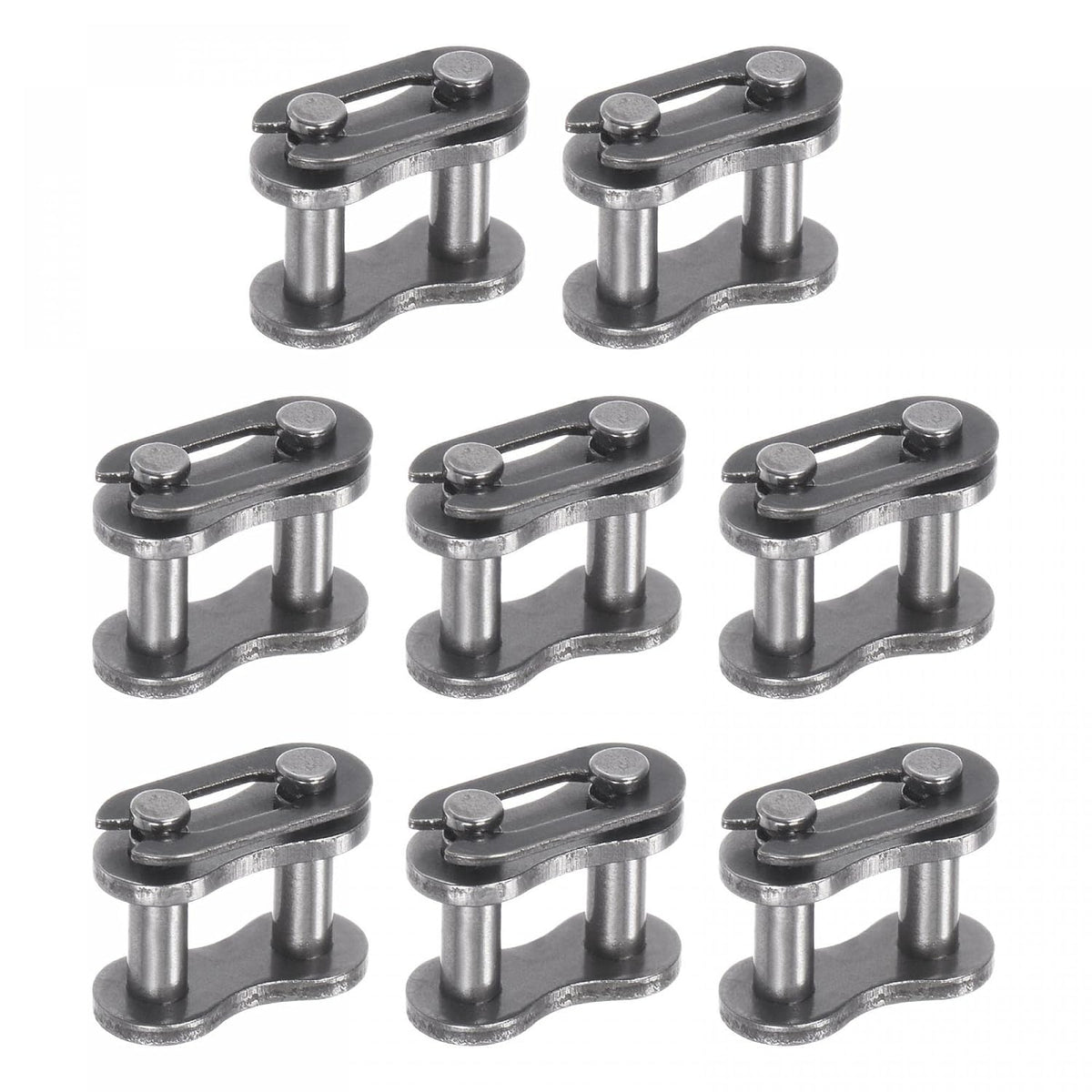 uxcell 8Pcs #25 Chain Master Connector Link Roller, 1/4" Pitch Carbon Steel, Standard Connecting Split Links for 04C Chain