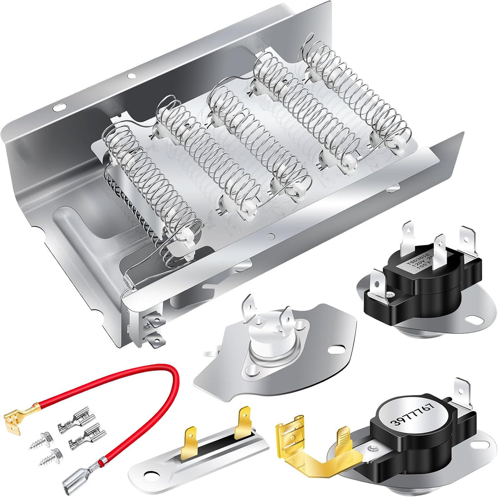 279838 Dryer Heating Element 3403585, 3387134 Cycling Thermostat, 3977767 High-limit Thermostat, 3977393 Thermal Cut-off Switch, 3392519 Thermal Fuse Replacement for Whirlpool & Kenmore Clothes Dryers