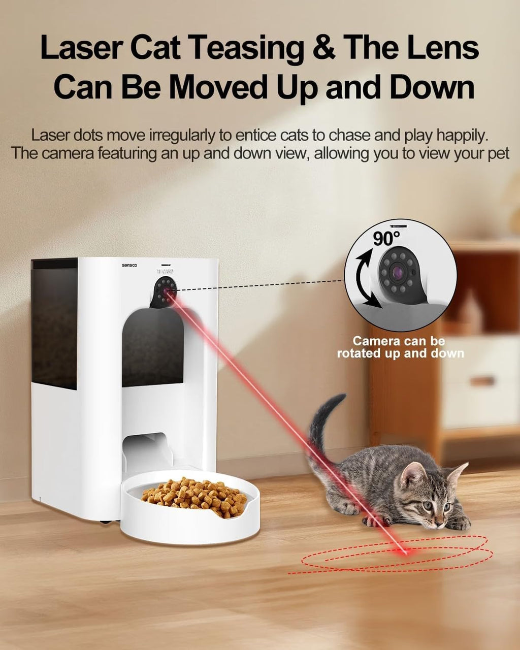 Automatic Cat Feeder with Camera, 2K HD Video & Night Vision, 5G/2.4G WiFi