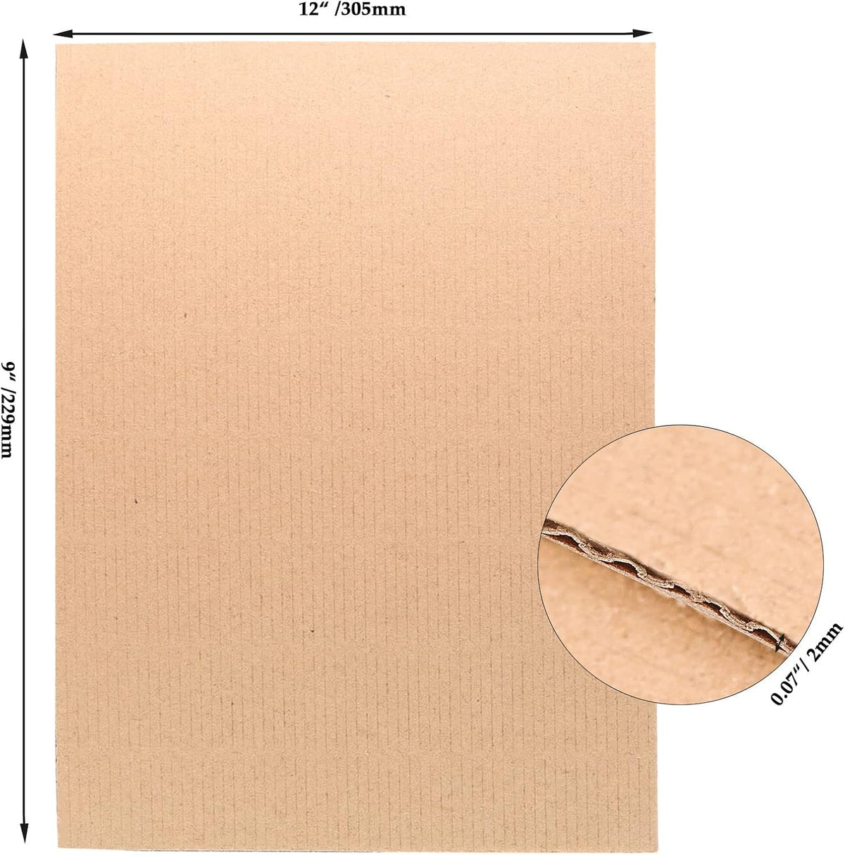 60 PCS 9 x 12 Inches Corrugated Cardboard Sheets, Flat Cardboard Sheets Filler Insert for Packing, Mailing, and