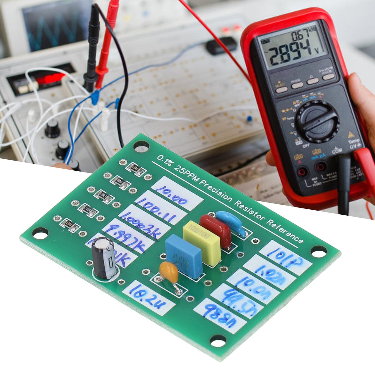 Calibration Reference Plate for Capacitance Testing and Multimeter Accessory with Precision Measurement Tool