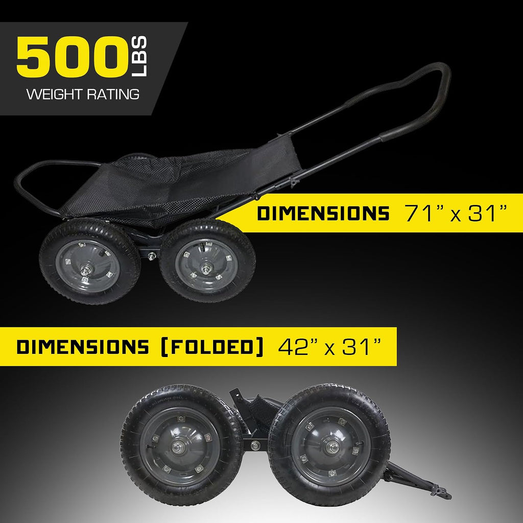 Crawler Multi-Use Folding Cart for Hunting Fishing Bunded with HME Game Hoist Kit Winch Gambrel with Adjustable