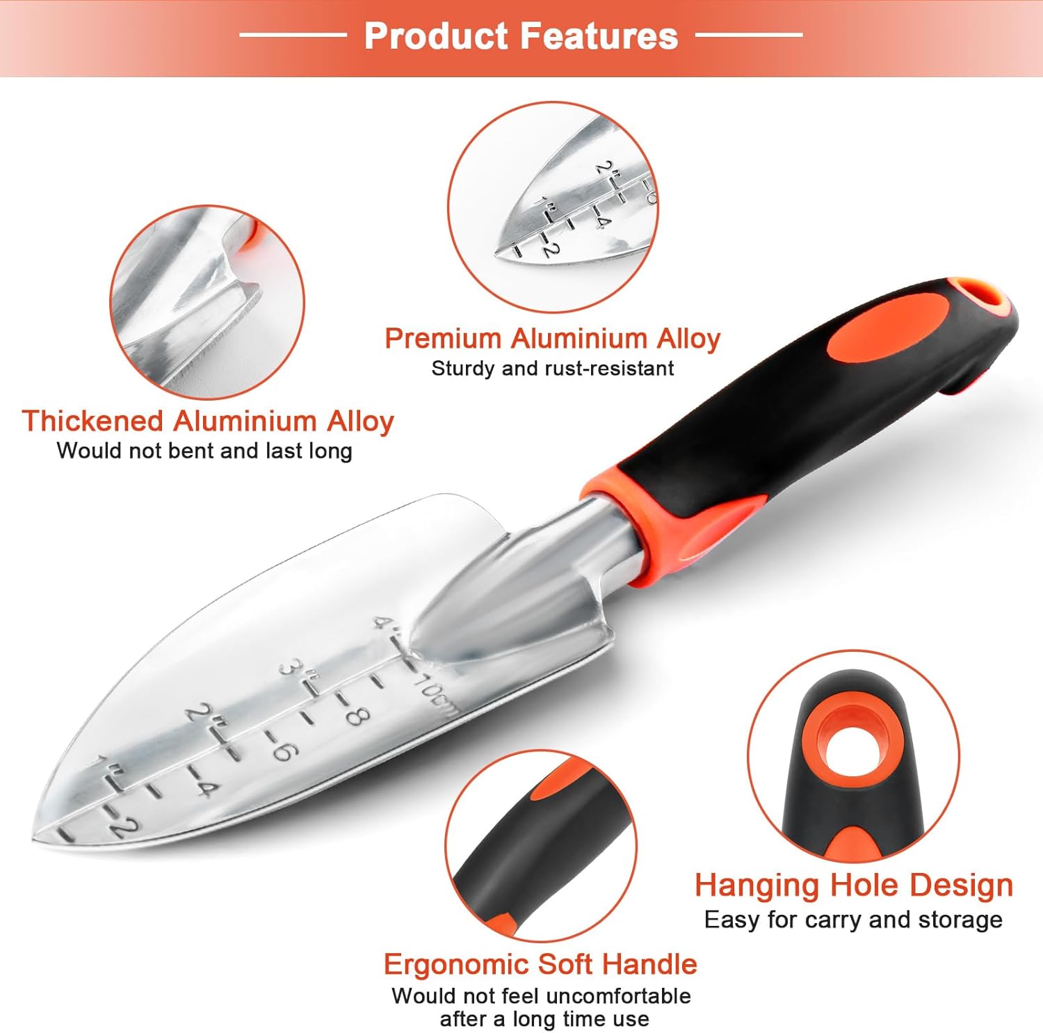 Garden Shovel Trowel Garden Tool Set, 2 Pack Heavy Duty Gardening Tools Set Include Wide Garden Trowel, Hand Shovel
