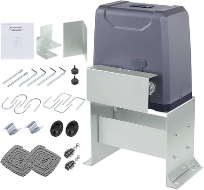 3300 lb Automatic Sliding Gate Opener with 2 Remote Controls, Electric Rolling Driveway Fence Slide Gate Motor