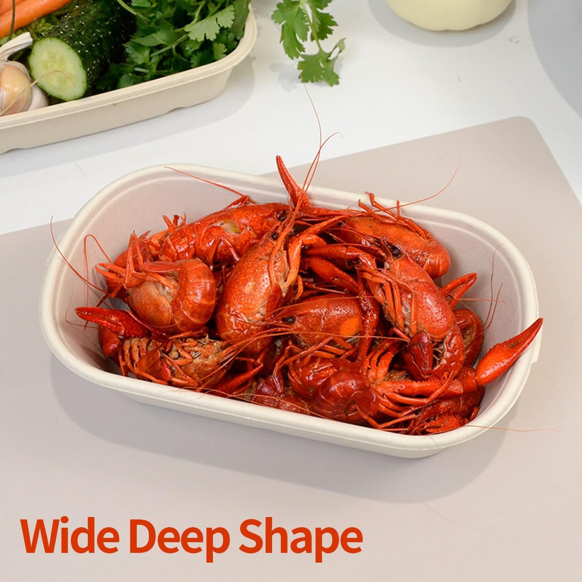 32 oz Disposable Meal Prep Containers with Lids 50 Pack