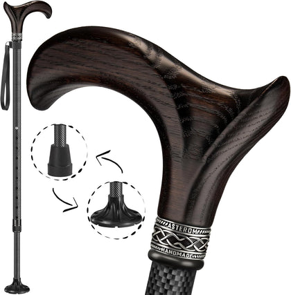 Carbon Fiber Cane - Lightweight, Ergonomic, Adjustable - Walking Canes for Men & Women, Carbon Walking Cane, Cool