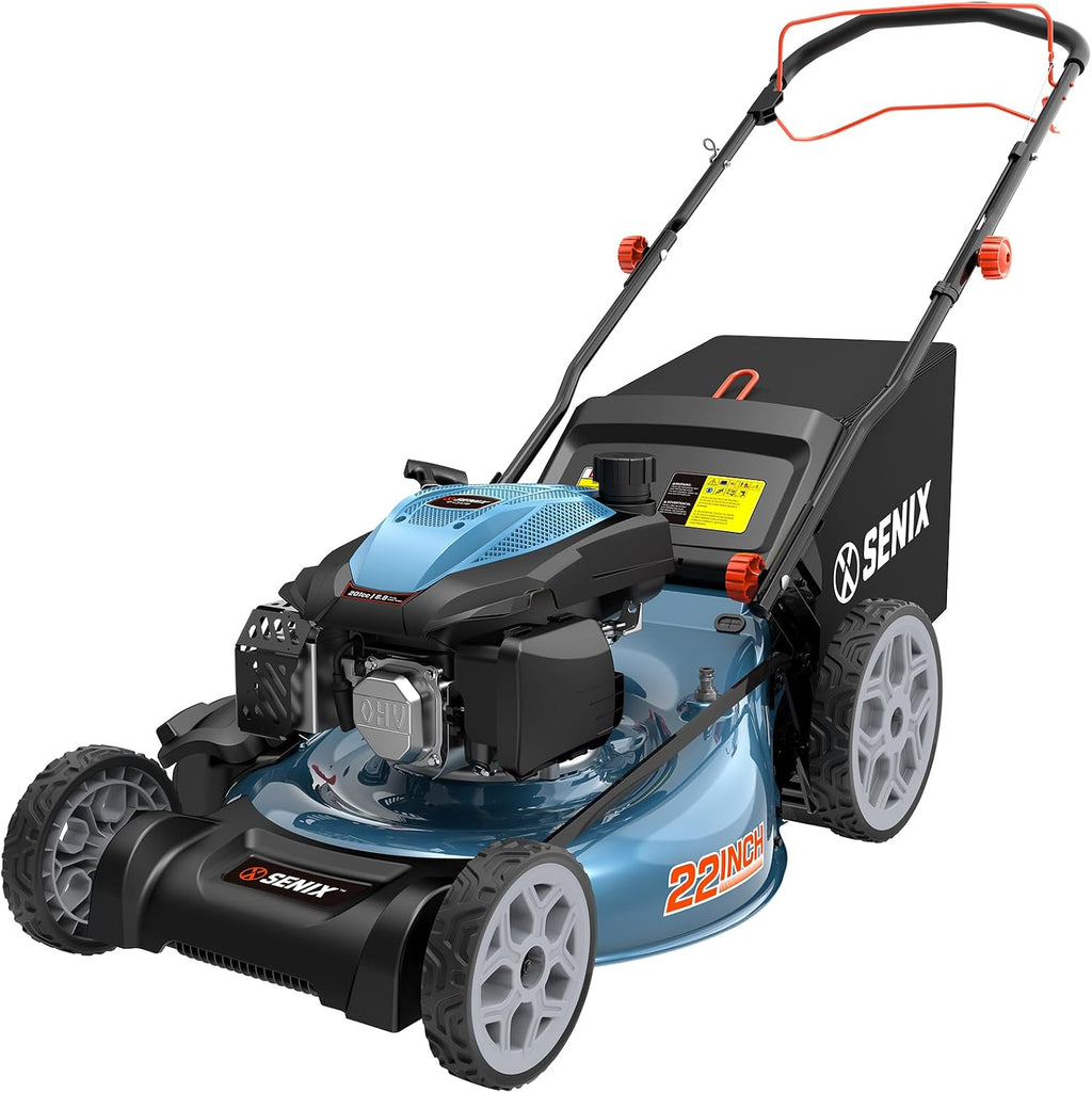 22Inch 201cc 3-in-1 Gas Lawn Mower, Rear Wheel Self-Propelled Mower | 4-Cycle Engine, Steel Deck, Mulching, Bagging