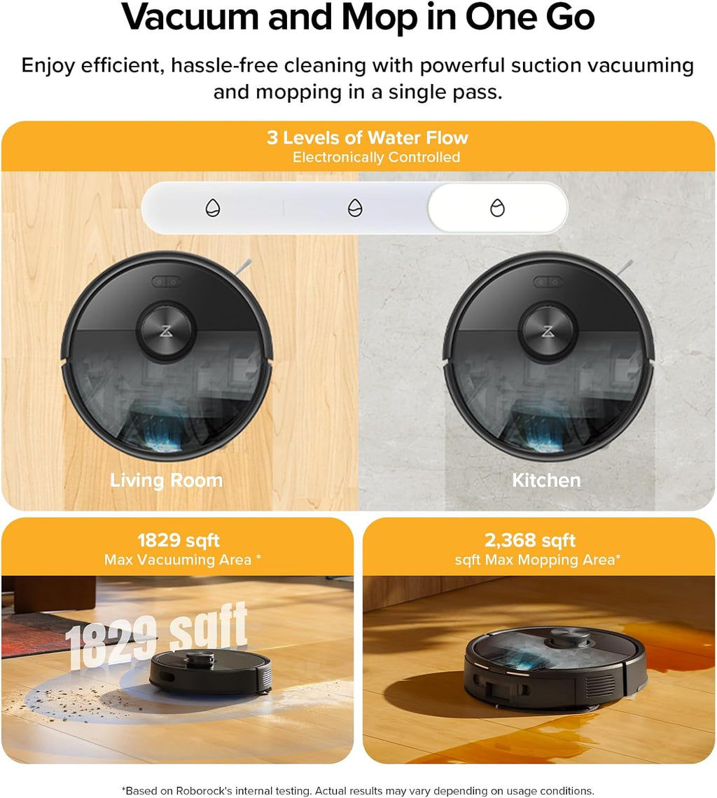 Q7 M5+ Robot Vacuum and Mop, Up to 7-9 Weeks Self-Empty, 10000Pa | Upgraded from Q5 Max+, Dual Anti-Tangle System for
