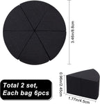 12PCS 2 Bags Triangle Powder Puff Face Paint Sponges Premium Black Half Moon Makeup Sponge Mini Applicator Wedges
