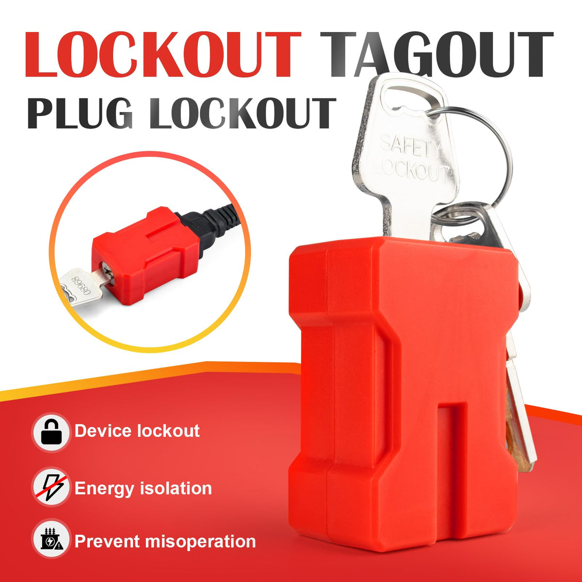 Electrical Plug Lock, 2 Pack Plug Lockout Device