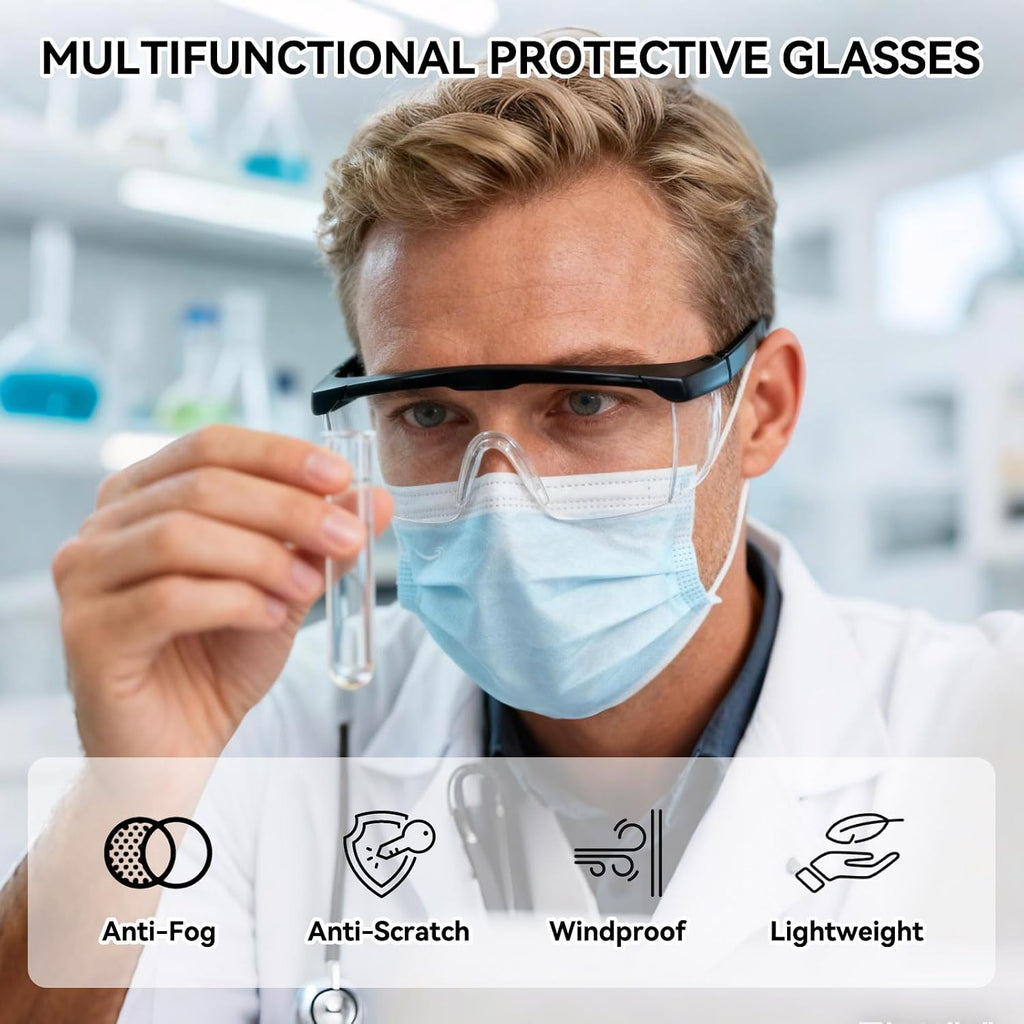 Safety Goggles Protective Eyewear Goggles, Anti Droplet Debris Googles for Work Lab
