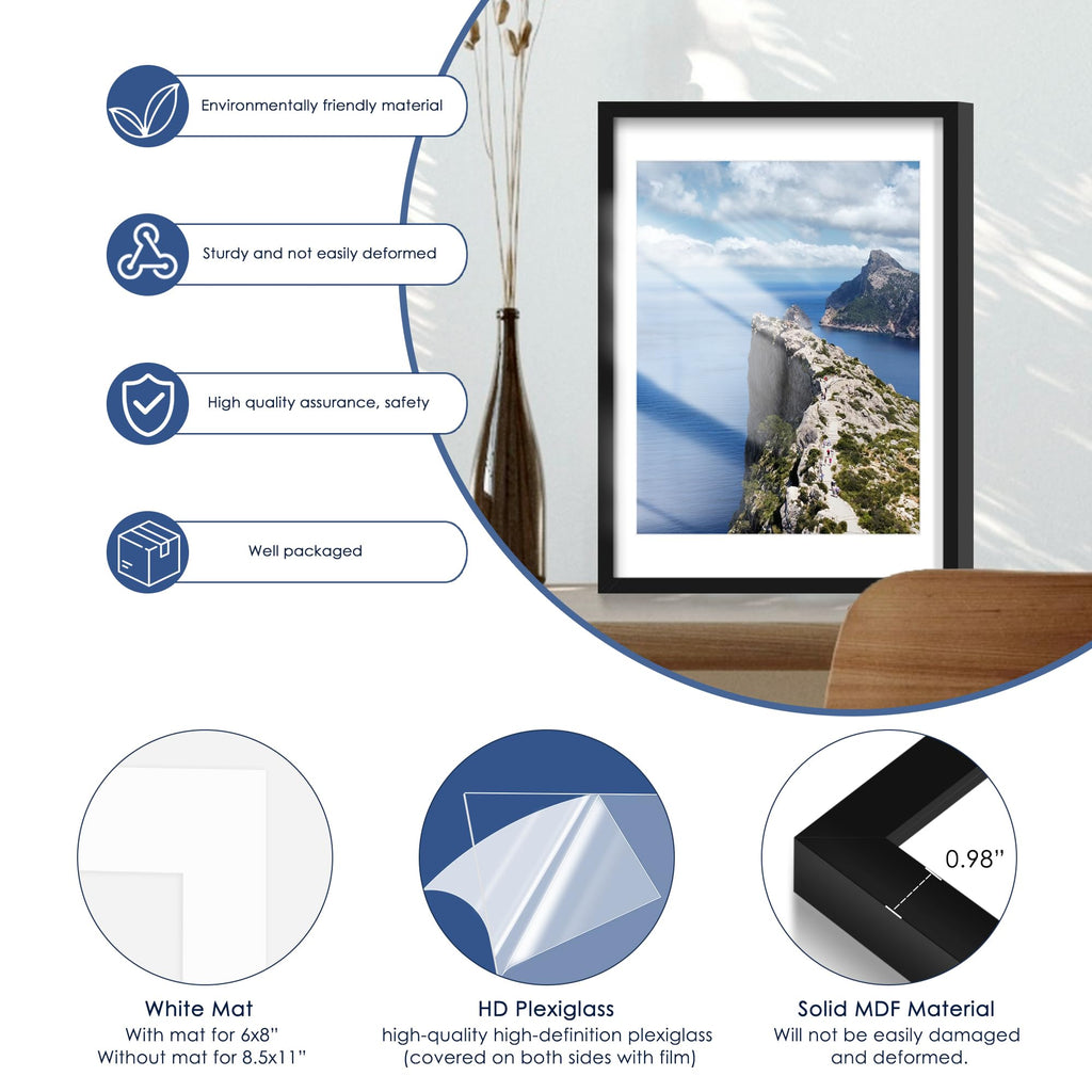 18x24 Poster Frame Set of 6, Wall Mounting Display, Black