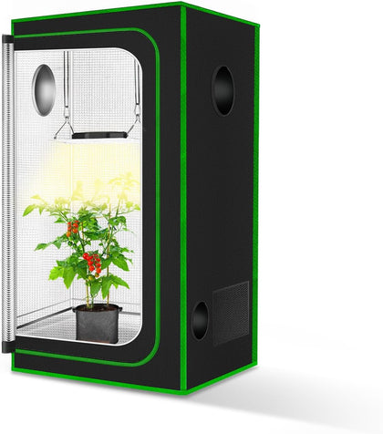 Small Grow Tent for Aerogarden，18”x18”x36” ，Hydroponics Growing System ，Highly Reflective 600D Diamond Mylar Canvas