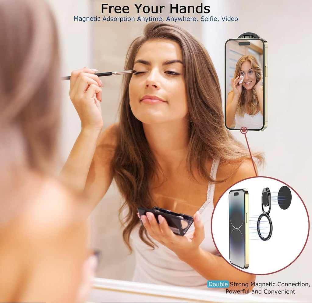 Magnetic Phone Ring Holder with Magsafe, Double Adjustable Gym Finger Ring Grip, Removable Phone Grip, for iPhone