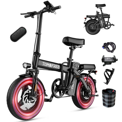 Tomofree Folding Electric Bike for Adults 749W EBike, 48V22.5AH Removable Battery for Electric Bicycles, 75Miles Max