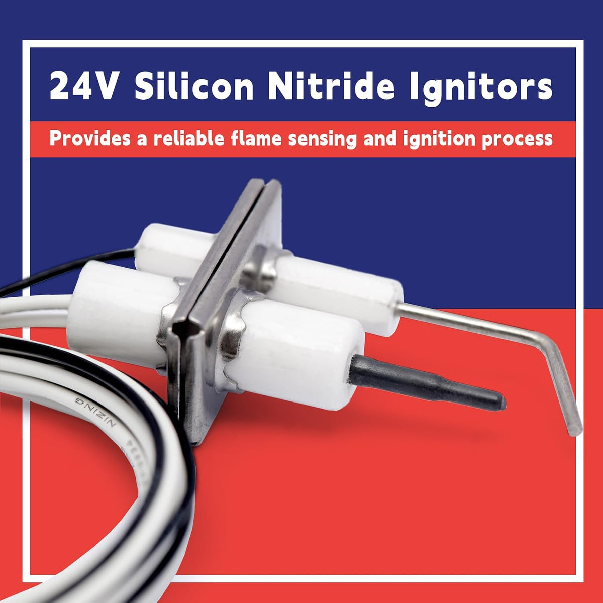 Q3400A1024/U Igniters Flame Rod Assembly Replacement for Honeywell Q3450 Q3480 Q3620 R42640-001, Upgraded Flame Rod Sensor Igniters 24V Silcon Nitride Ignitors for SV9500M Valve