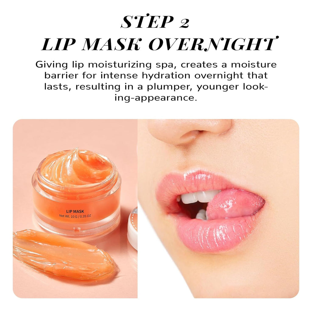 Lip Scrub & Lip Mask Set, Peach