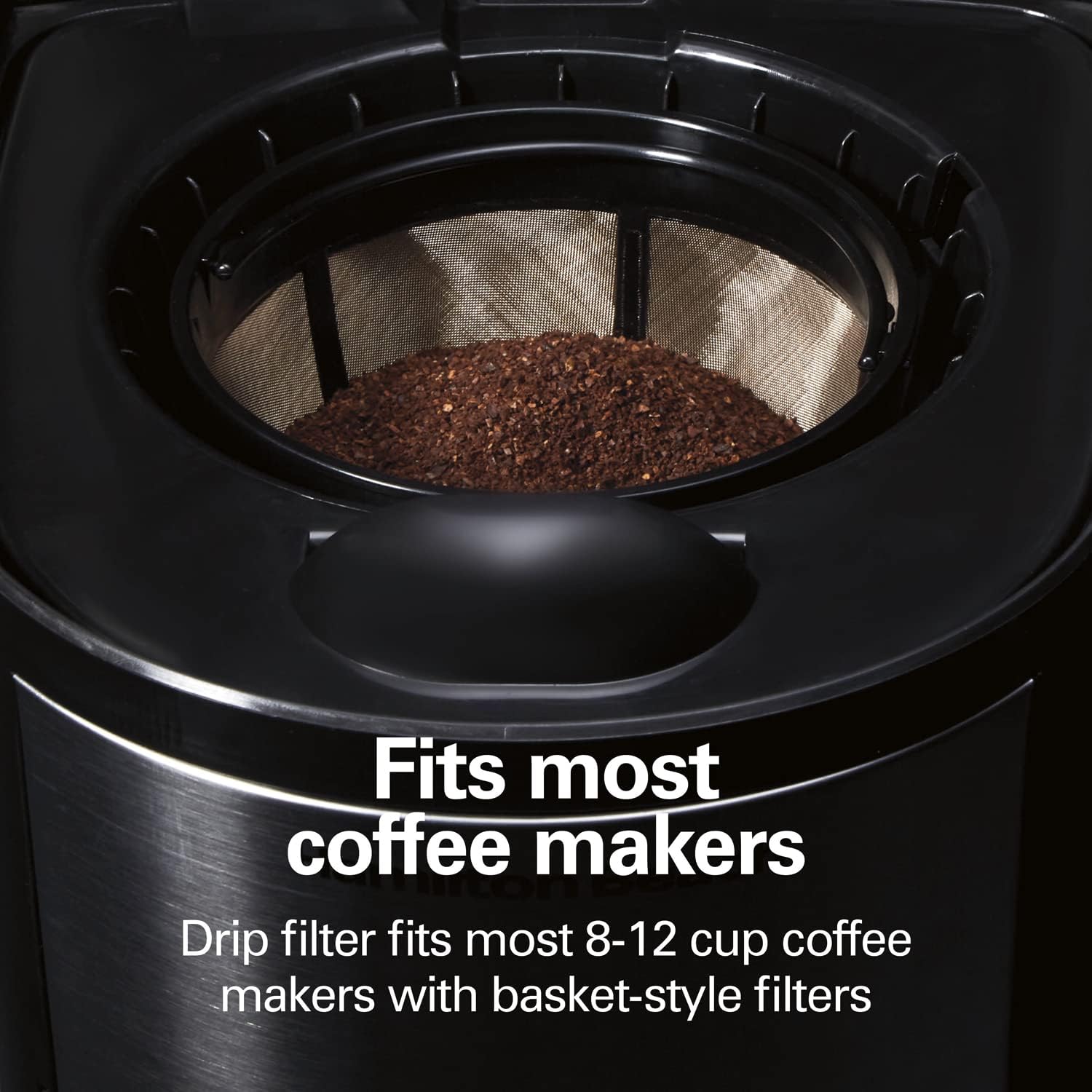 Programmable Coffee Maker, 12 Cups, Front Access Easy Fill, Black (46310) & Hamilton Beach Permanent Gold Tone