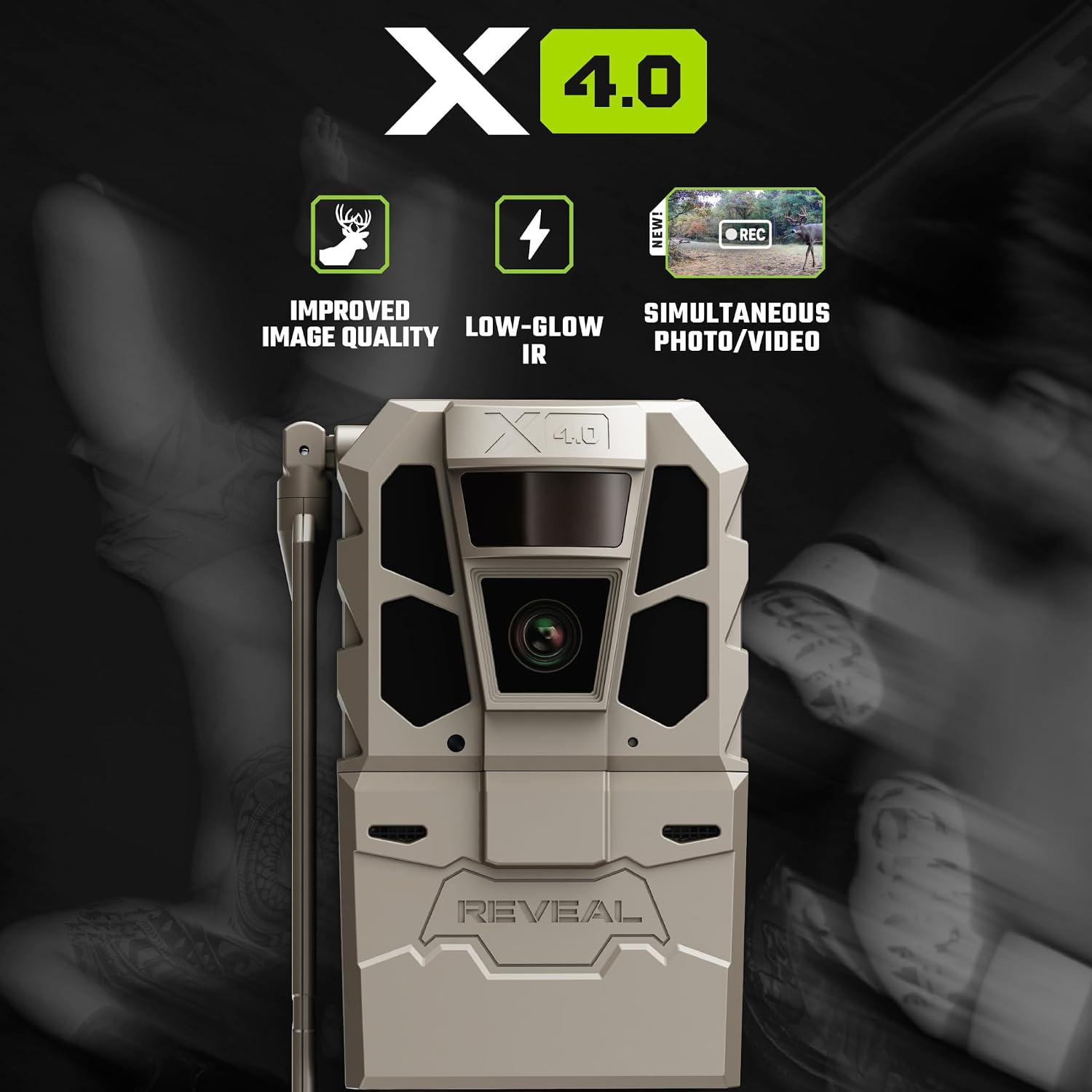 Reveal X 4.0 Cellular Trail Camera, Night Vision, Waterproof | 4K photo; industry's best battery life; Live View;