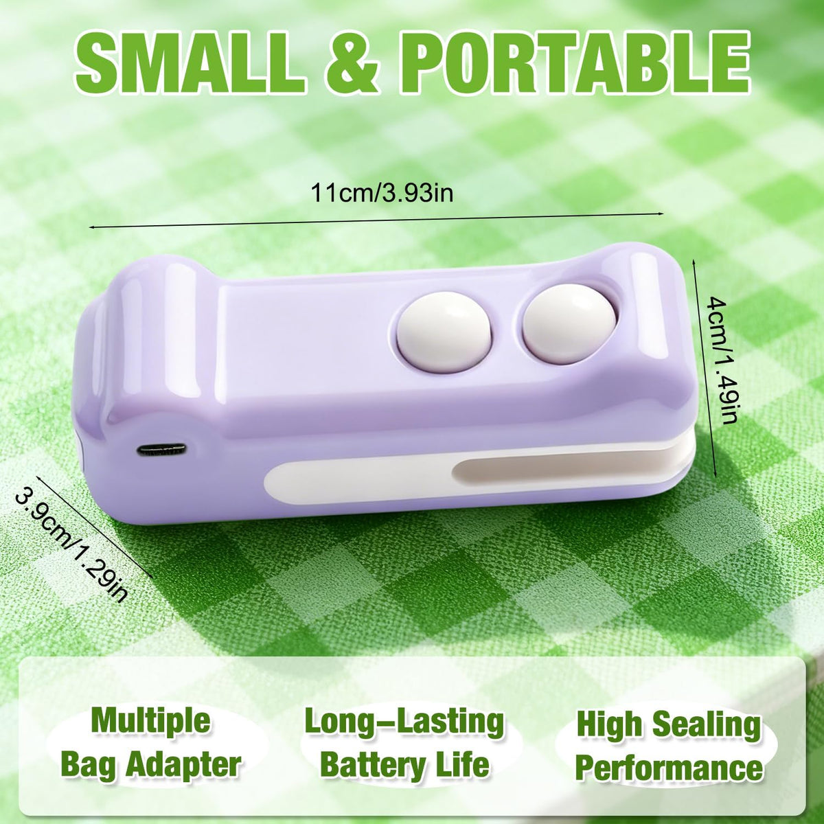 2-in-1 Rechargeable Mini Heat Sealer & Cutter,Mini Bag Sealer,Portable Handheld 2 in 1 Rechargeable Food Bag Sealer