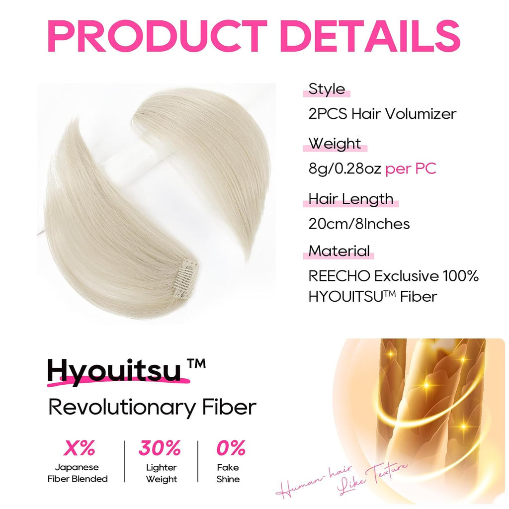 Clip in Hair Volumizer, Short Thick Clip in Hairpieces Adding Extra Hair Volume Extensions for Women with Thin Fine